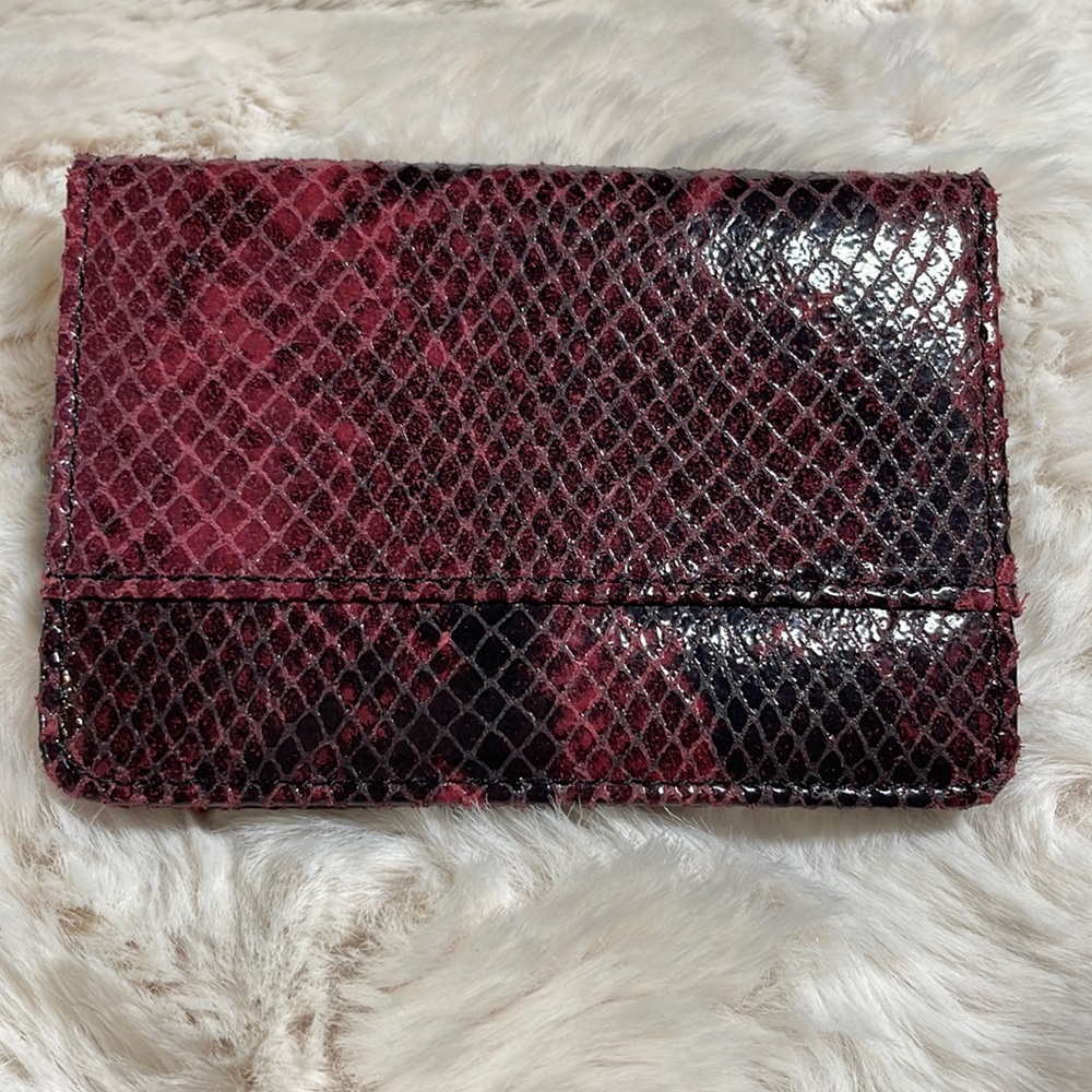 Nordstrom Burgundy Python Snakeskin Wallet - Picture 2 of 9
